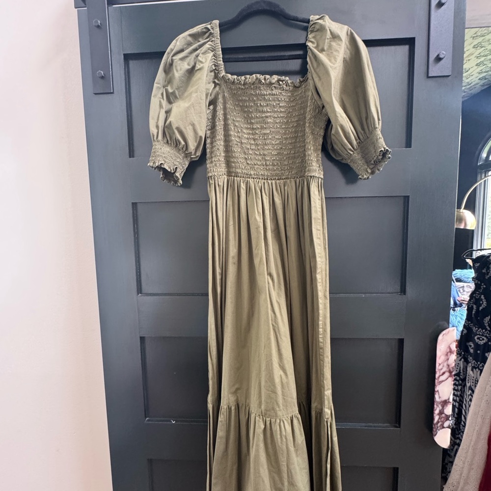 INC International Concepts Sage Green Smocked Dress